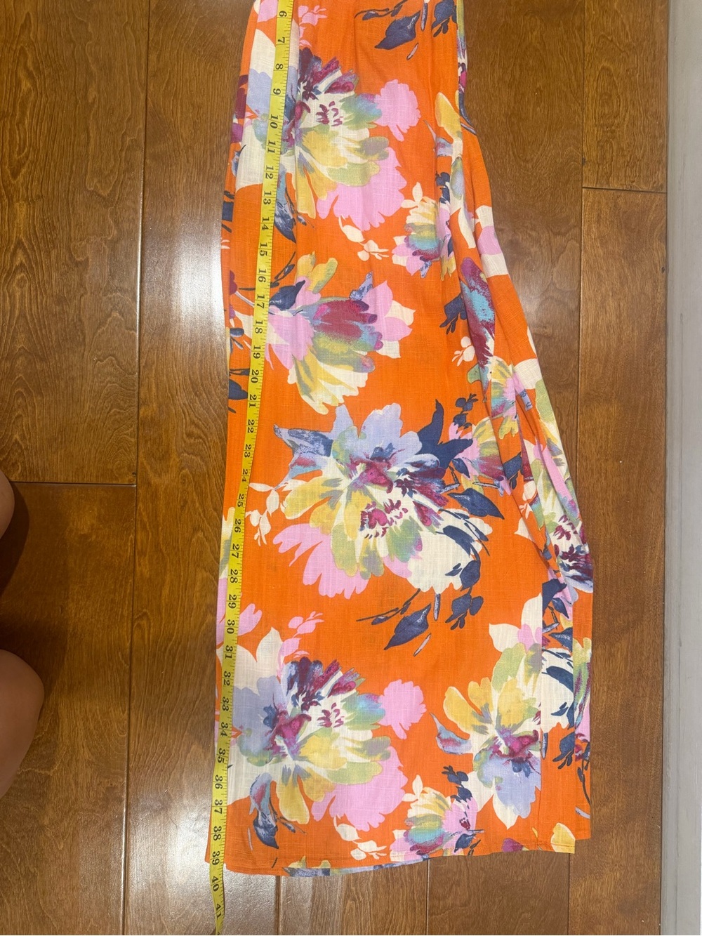 easel Orange Floral Wide-Leg Jumpsuit Pants - Picture 4 of 6